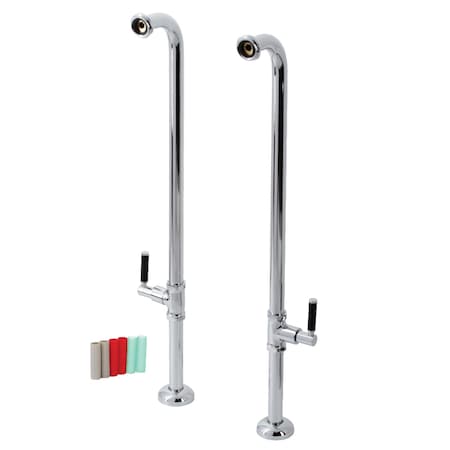 Aqua Vintage AE810S1DKL Freestanding Tub Supply Line, Polished Chrome AE810S1DKL